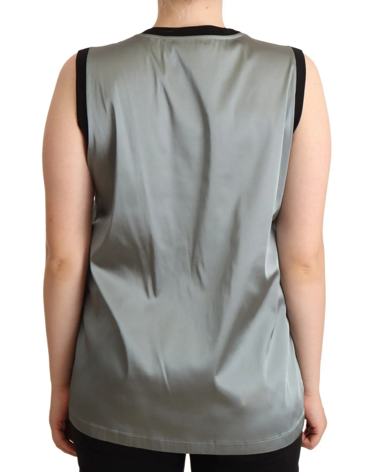 Dolce & Gabbana Women's Elegant Silver Sleeveless Blouse
