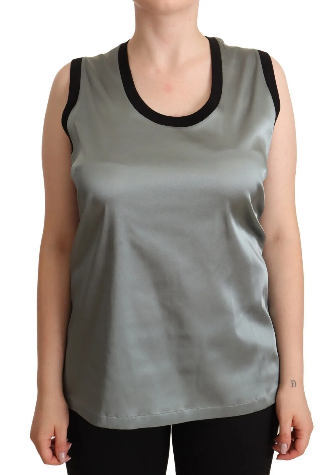 Dolce & Gabbana Women's Elegant Silver Sleeveless Blouse