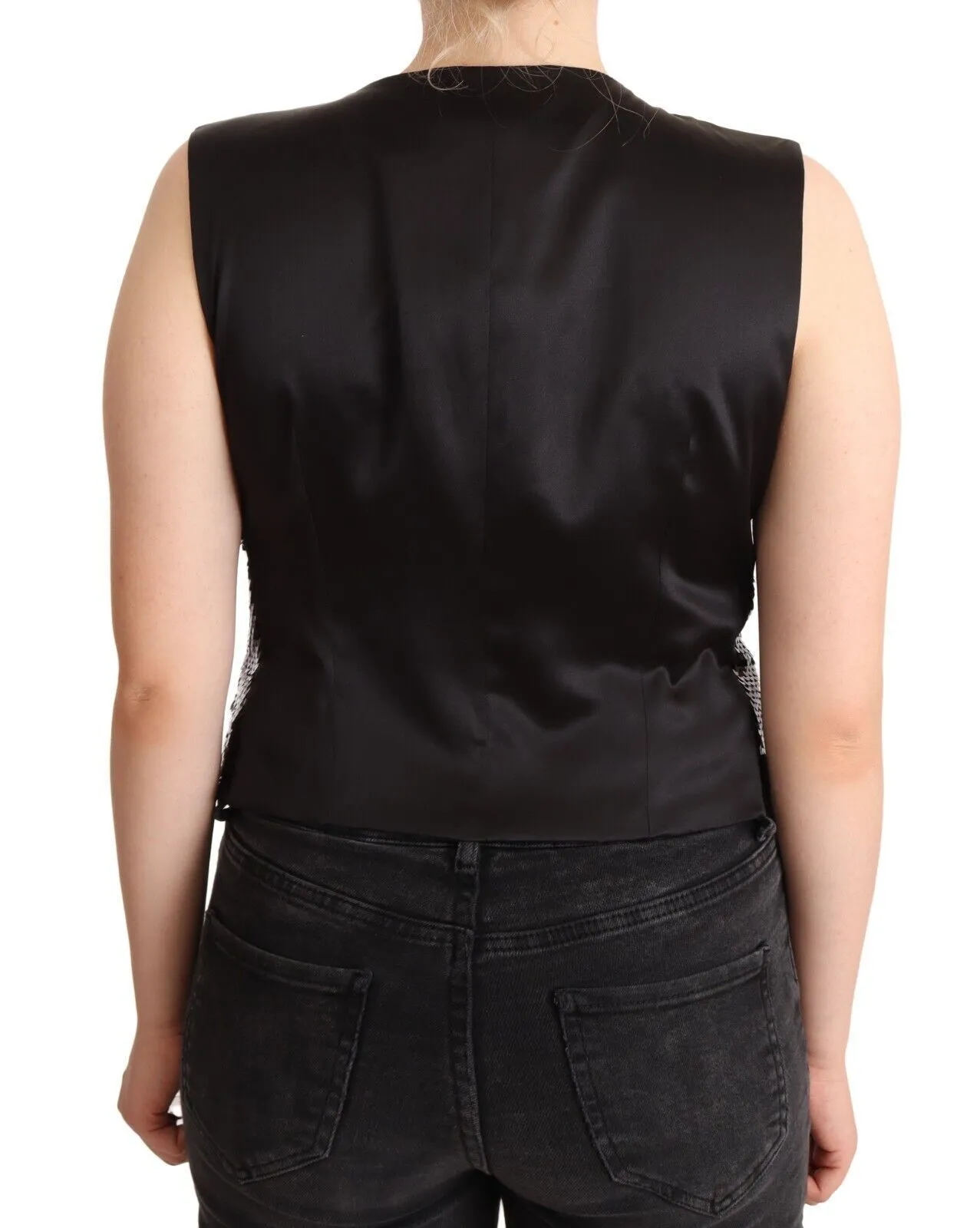 Dolce & Gabbana Women's Elegant Black Sequined Sleeveless Vest Top