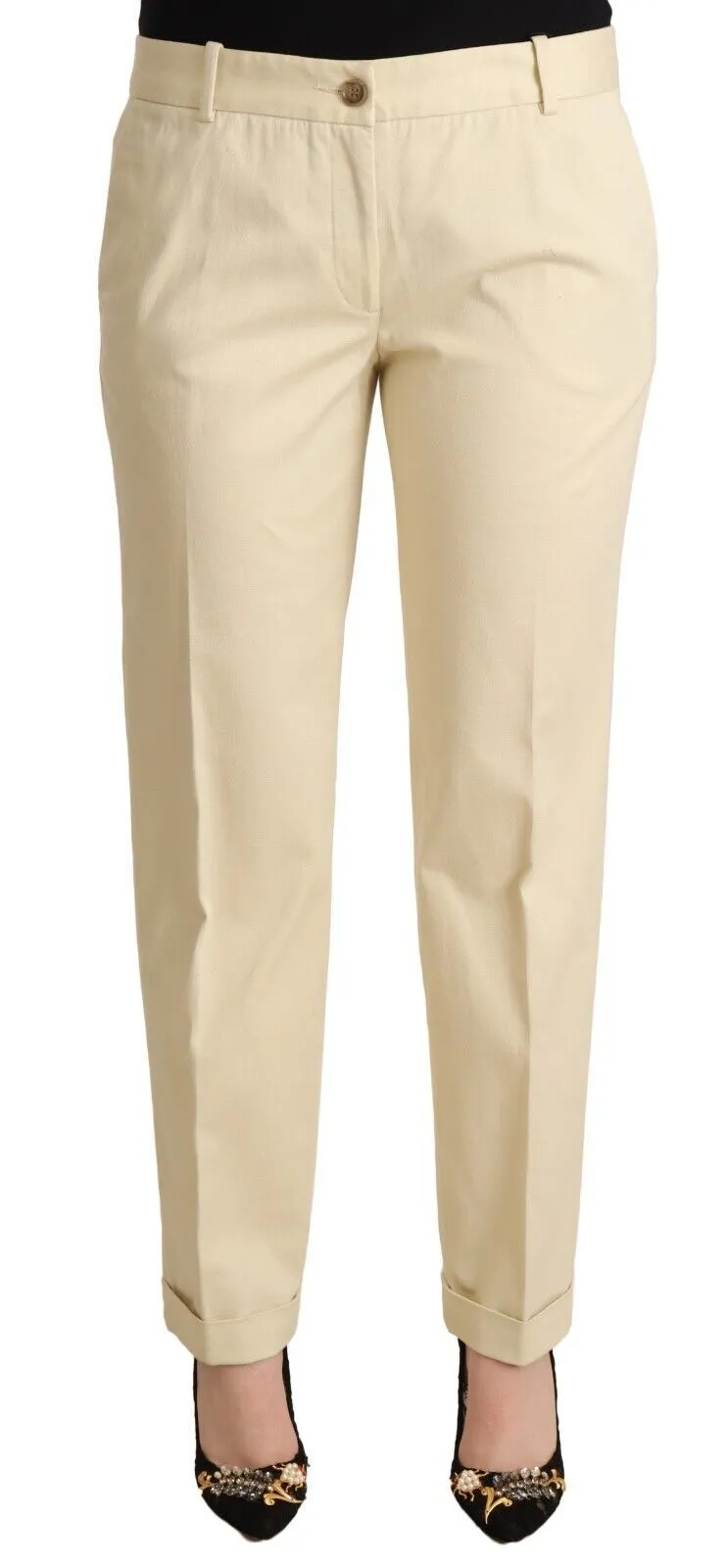 Dolce & Gabbana Women's Elegant Mid Waist Tapered Trousers
