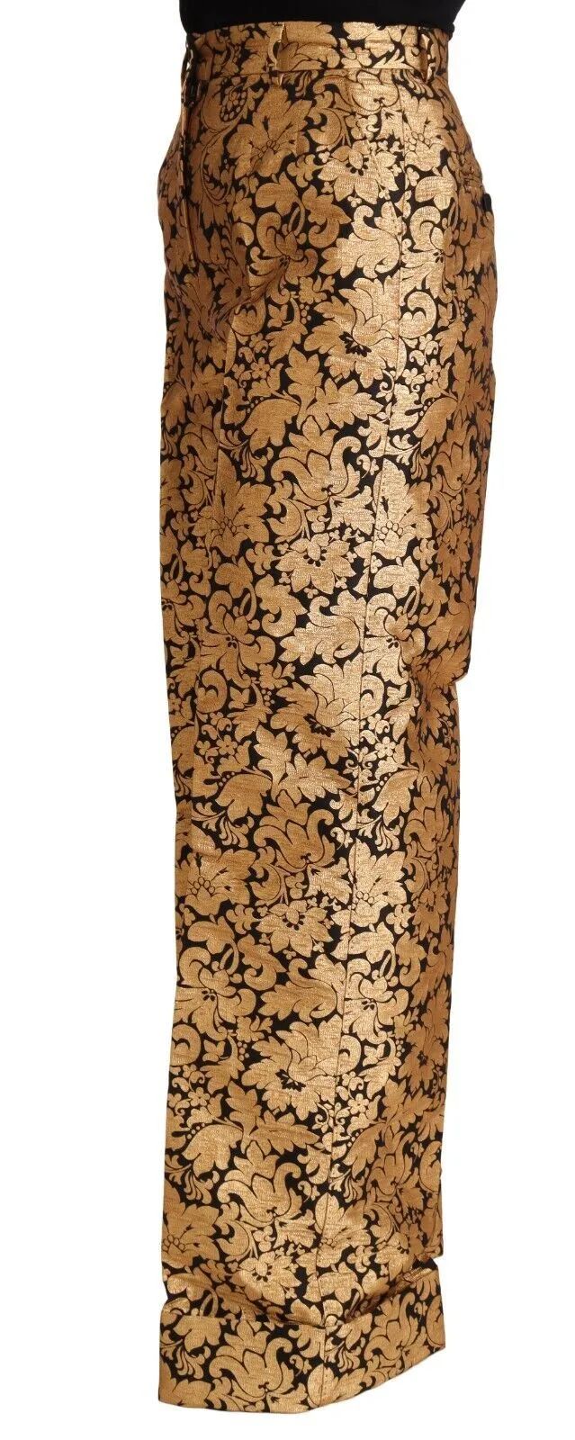 Dolce & Gabbana Women's Elegant Floral Jacquard High Waist Trousers