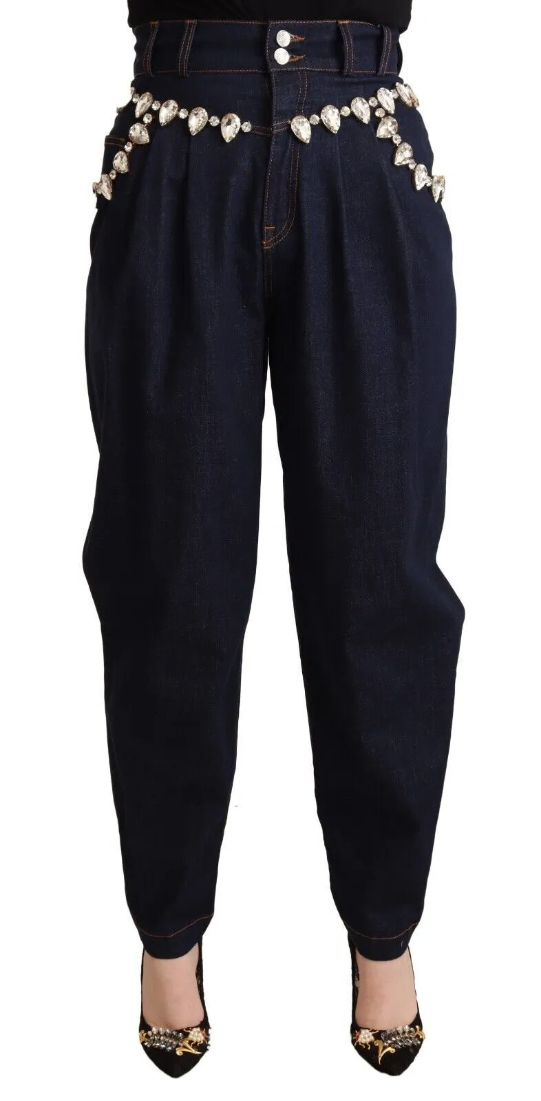 Dolce & Gabbana Women's Elegant Embellished High-Waist Denim