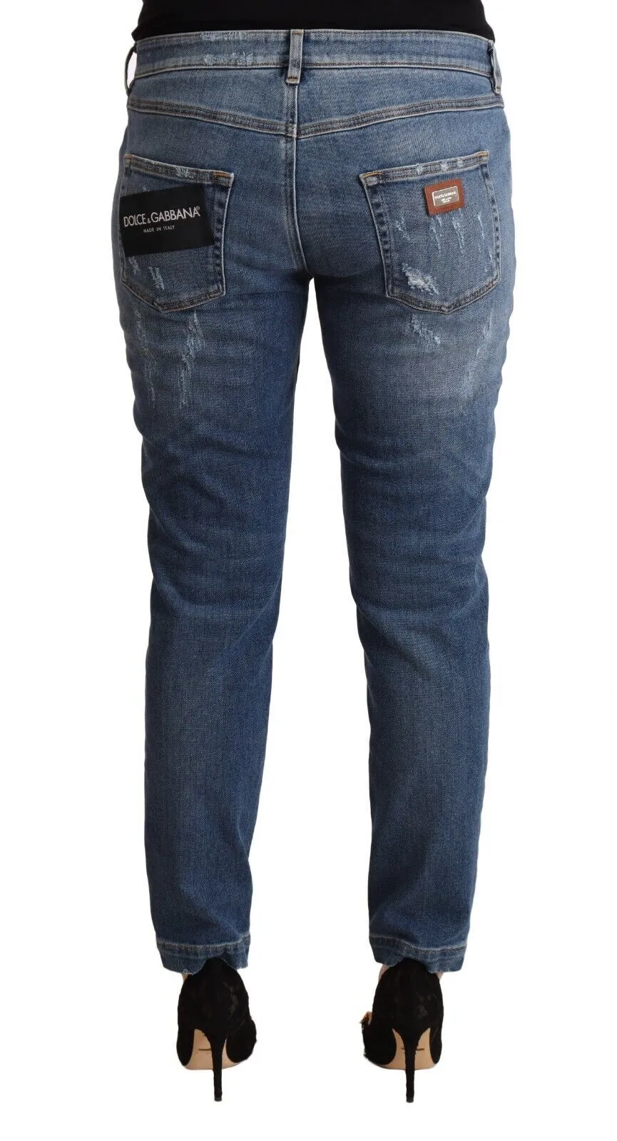Dolce & Gabbana Women's Elegant Distressed Skinny Denim Chic Look
