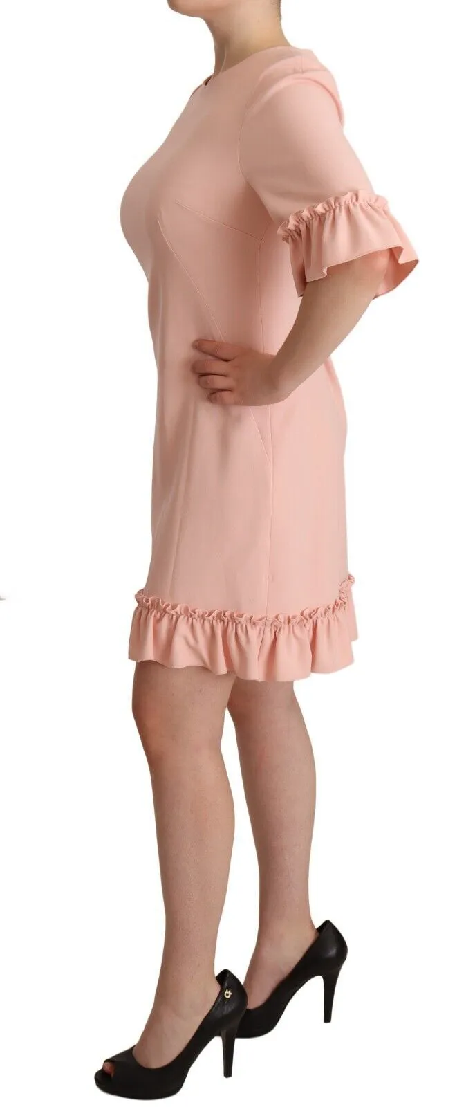 Dolce & Gabbana Women's Ruffled Sleeve Sheath Dress in Pink