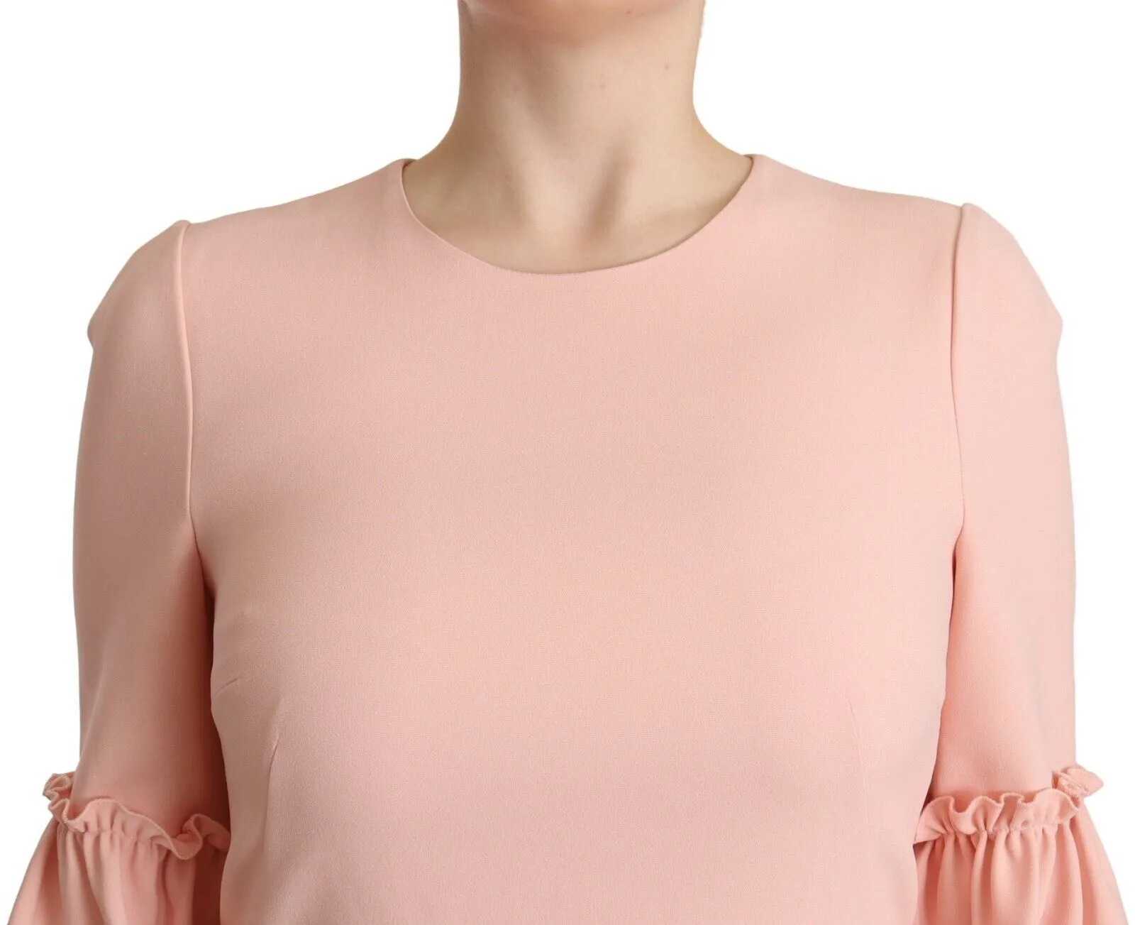 Dolce & Gabbana Women's Ruffled Sleeve Sheath Dress in Pink