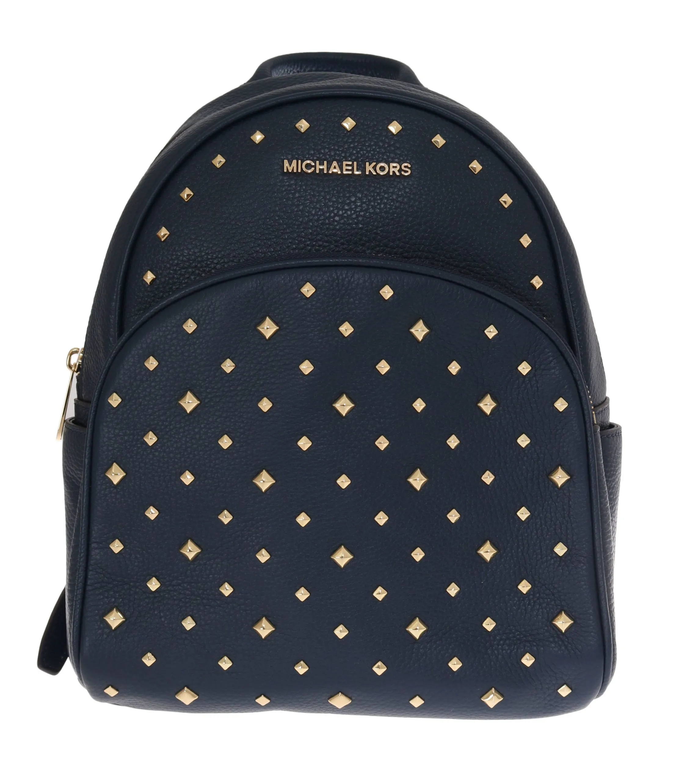 Michael Kors Women's Elegant Leather ABBEY Backpack in Navy Blue