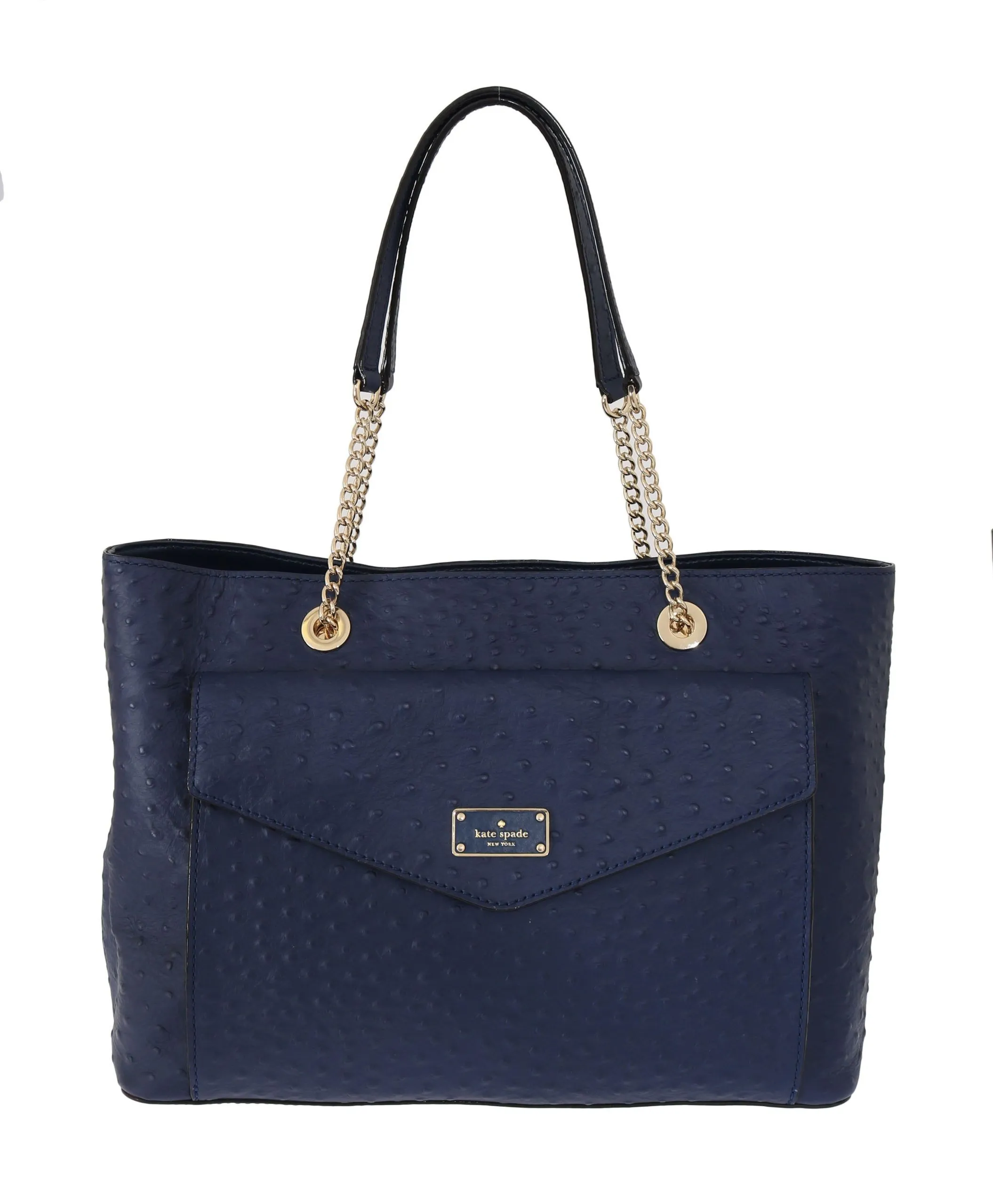 Kate Spade Women's Elegant Ostrich Leather Handbag in Blue