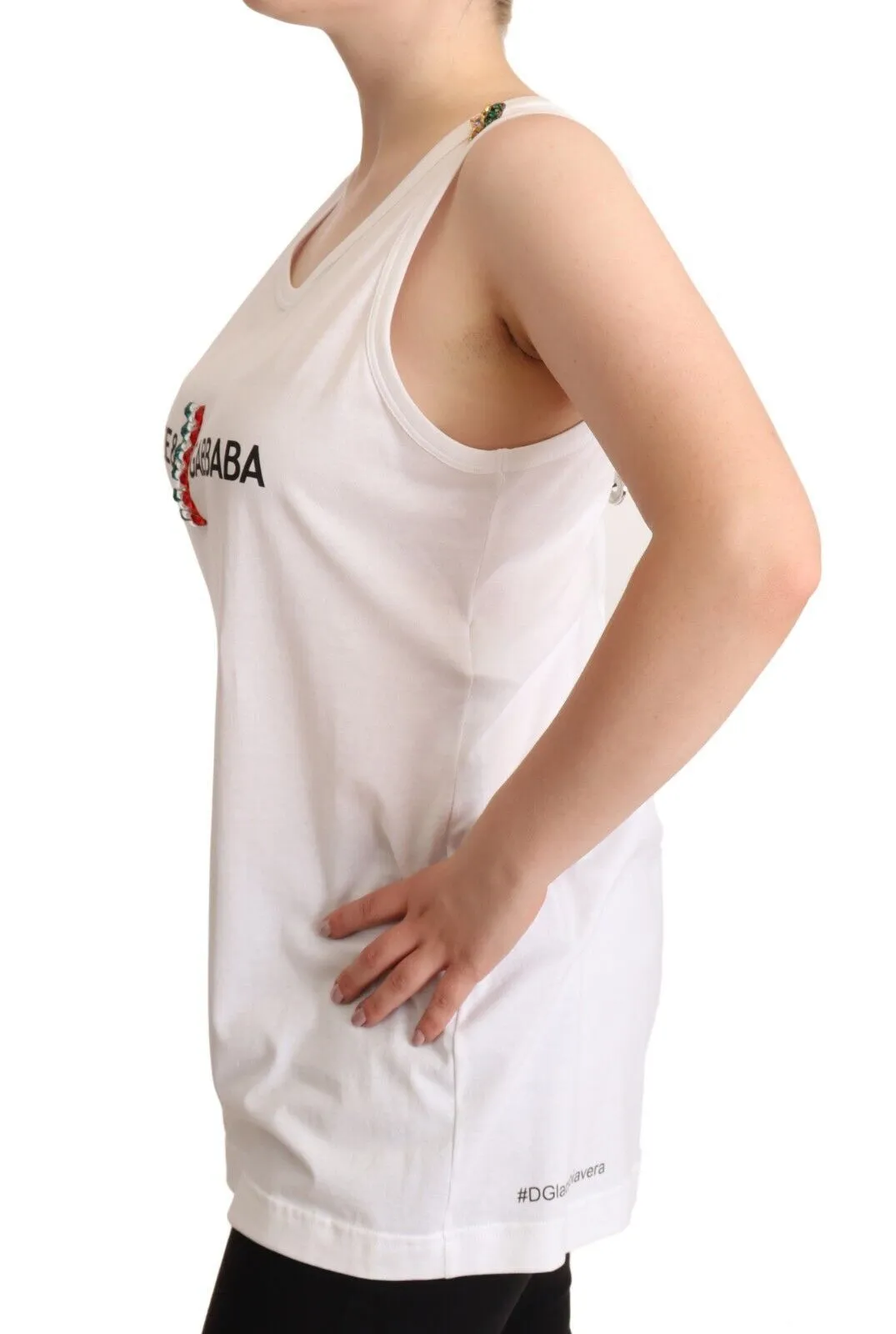 Dolce & Gabbana Women's Elegant White Cotton Tank Top