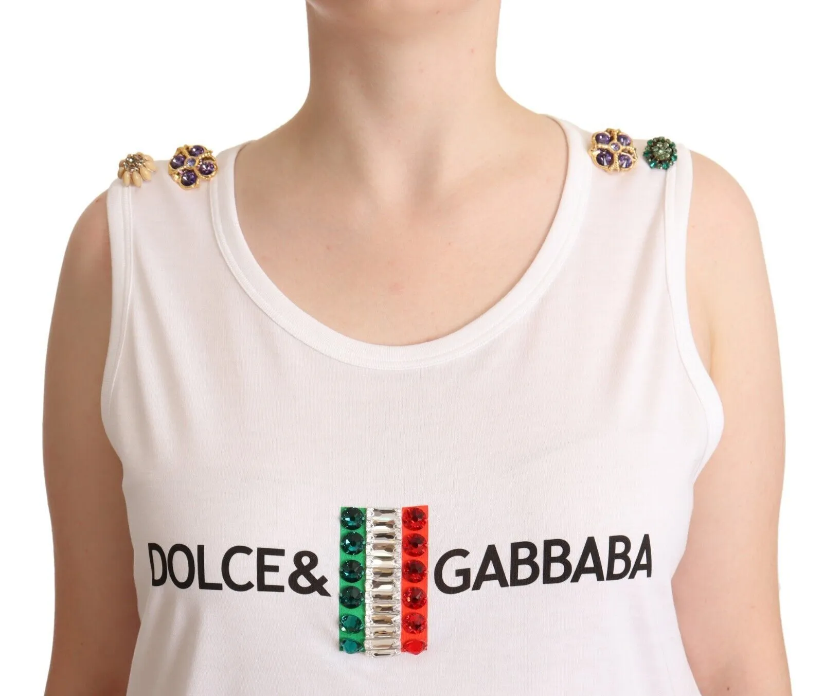 Dolce & Gabbana Women's Elegant White Cotton Tank Top