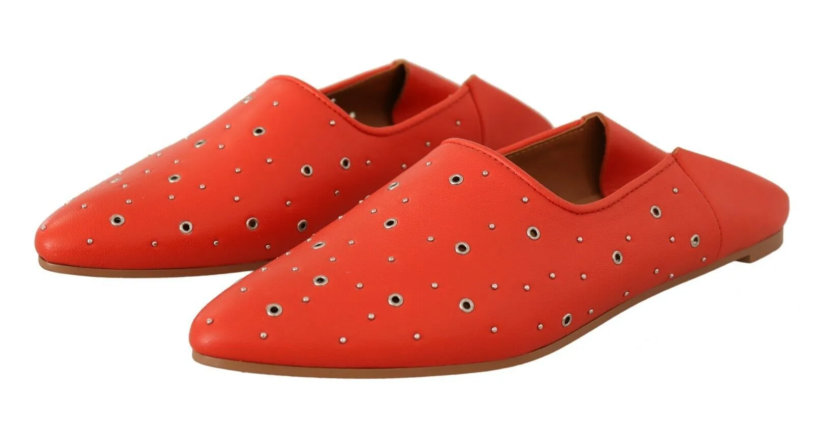 Chloé Women's Elegant Orange Leather Flat Shoes