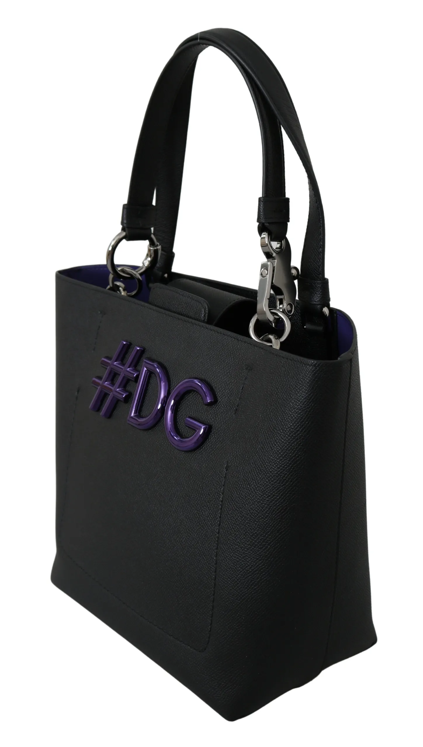 Dolce & Gabbana Women's Elegant Black Leather Shopping Tote