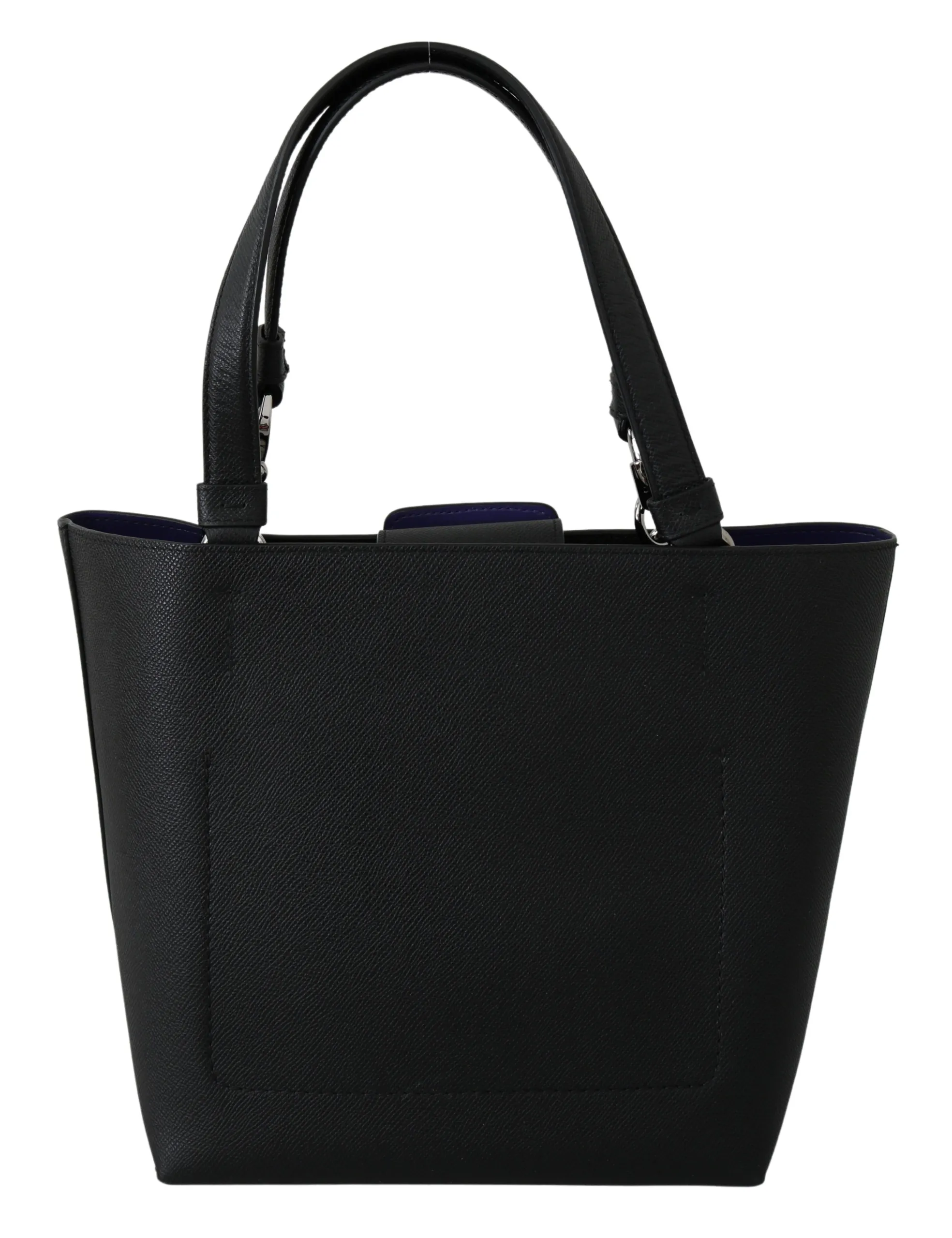 Dolce & Gabbana Women's Elegant Black Leather Shopping Tote