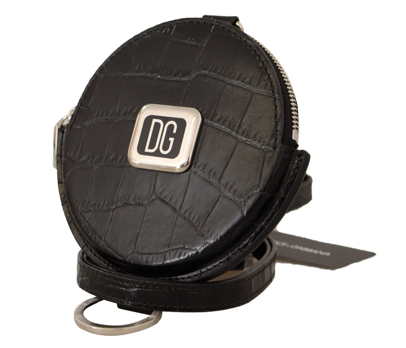 Dolce & Gabbana Women's Elegant Black Leather Coin Purse with Strap