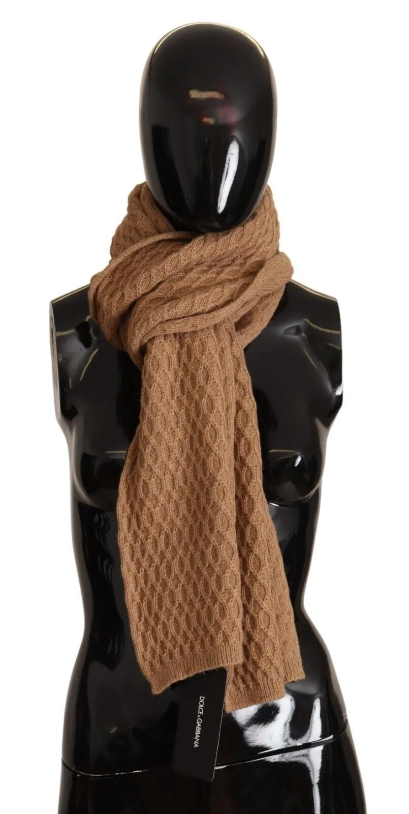 Dolce & Gabbana Women's Elegant Dark Brown Knitted Scarf