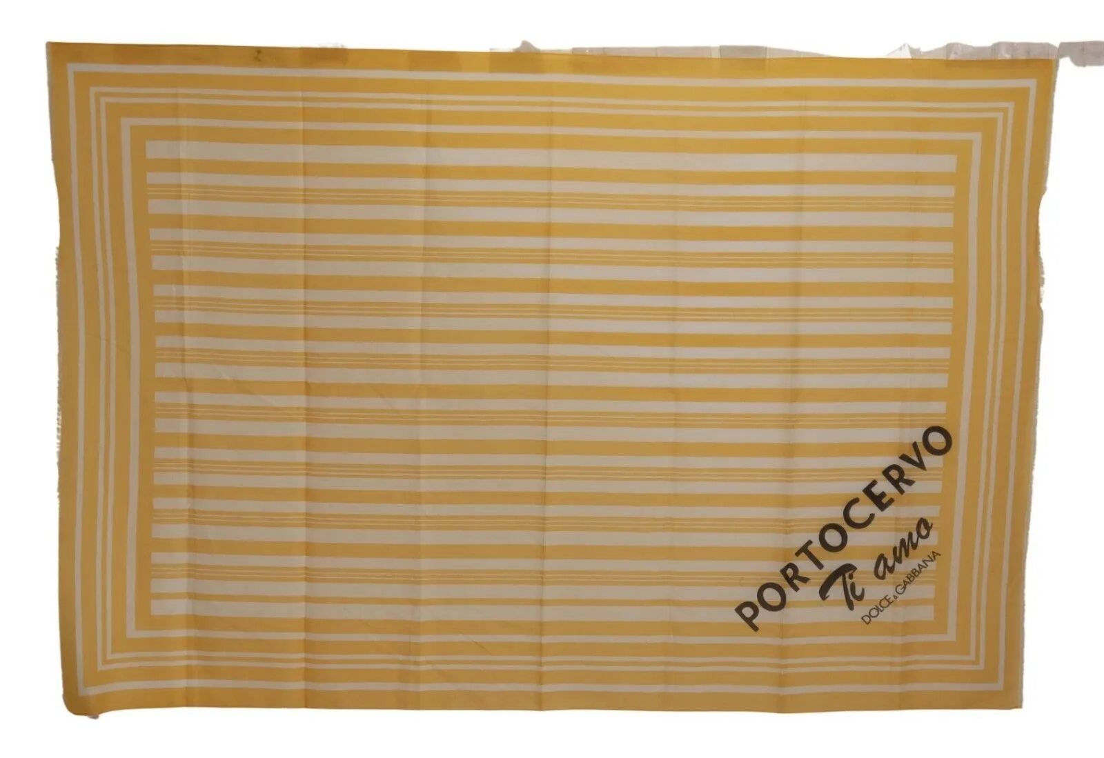 Dolce & Gabbana Women's Elegant Striped Cotton Scarf with Logo Print