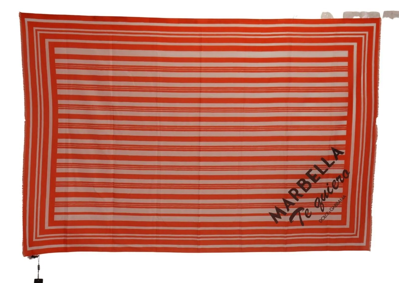 Dolce & Gabbana Women's Elegant Striped Cotton Scarf with Logo Print