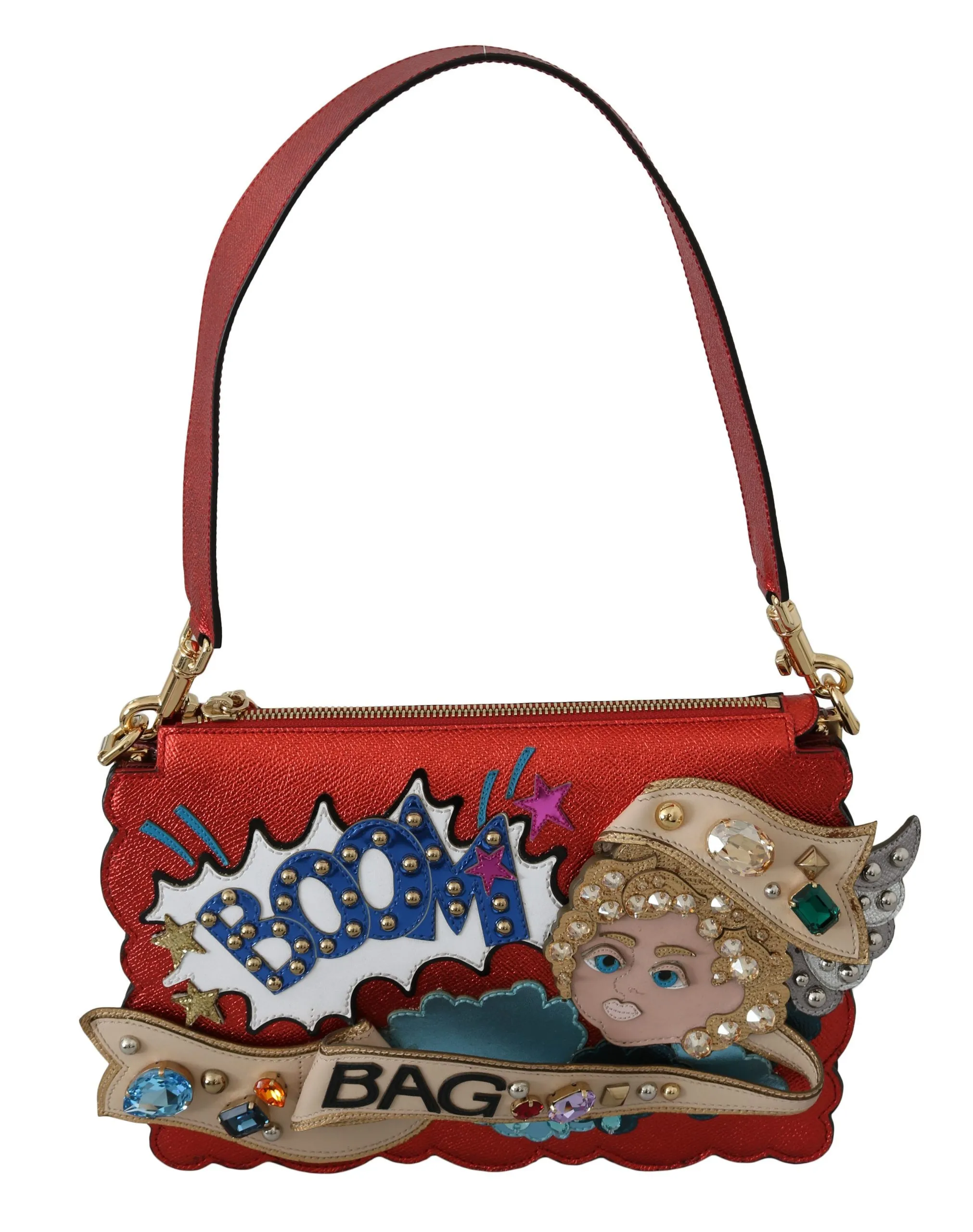 Dolce & Gabbana Women's Elegant Red Leather Shoulder Purse Clutch