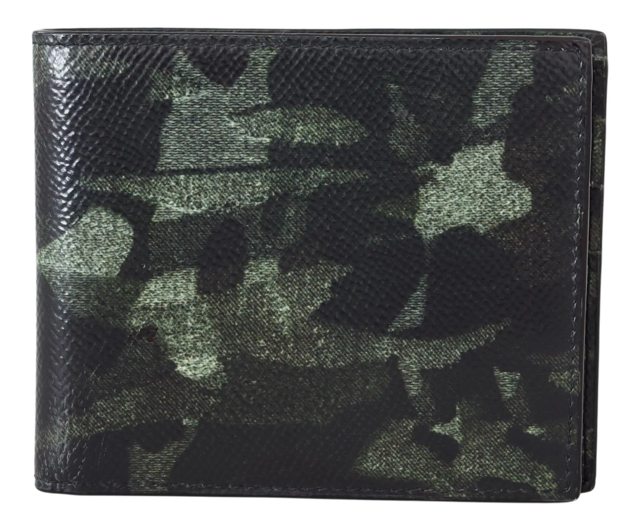 Dolce & Gabbana Men's Elegant Camouflage Leather Bifold Wallet