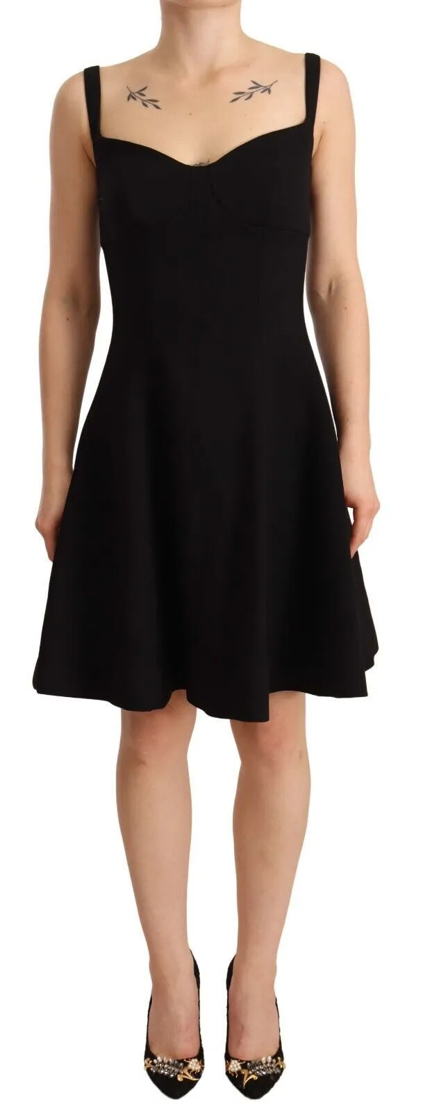 Dolce & Gabbana Women's Elegant A-Line Sheath Dress in Black