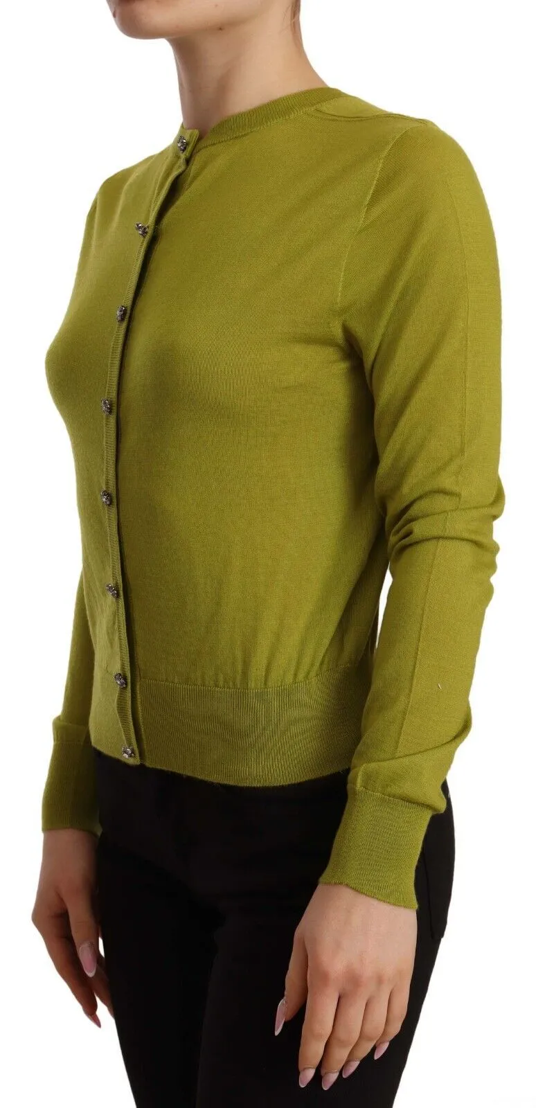 Dolce & Gabbana Women's Apple Green Cashmere Cardigan - Luxe Comfort