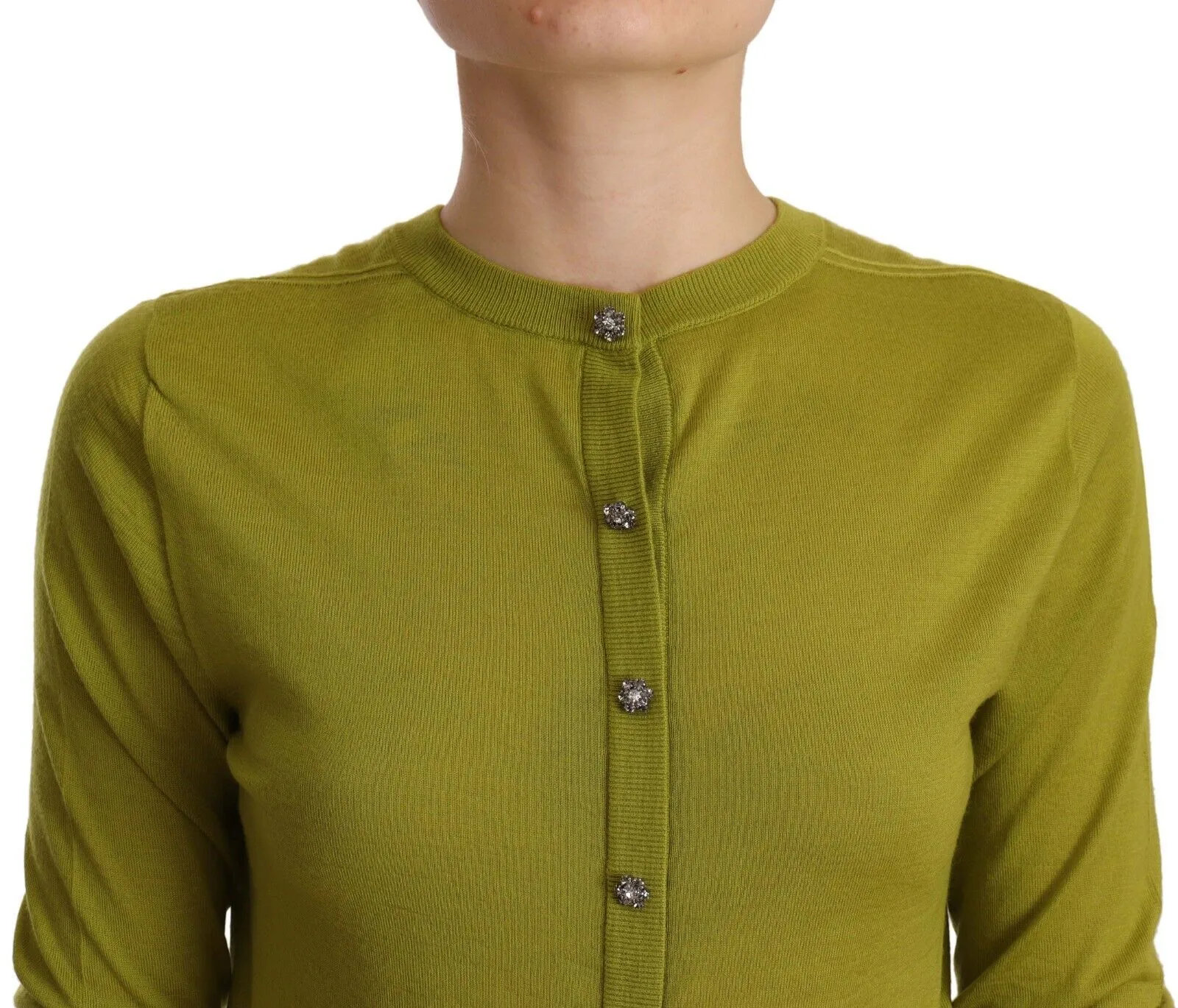 Dolce & Gabbana Women's Apple Green Cashmere Cardigan - Luxe Comfort