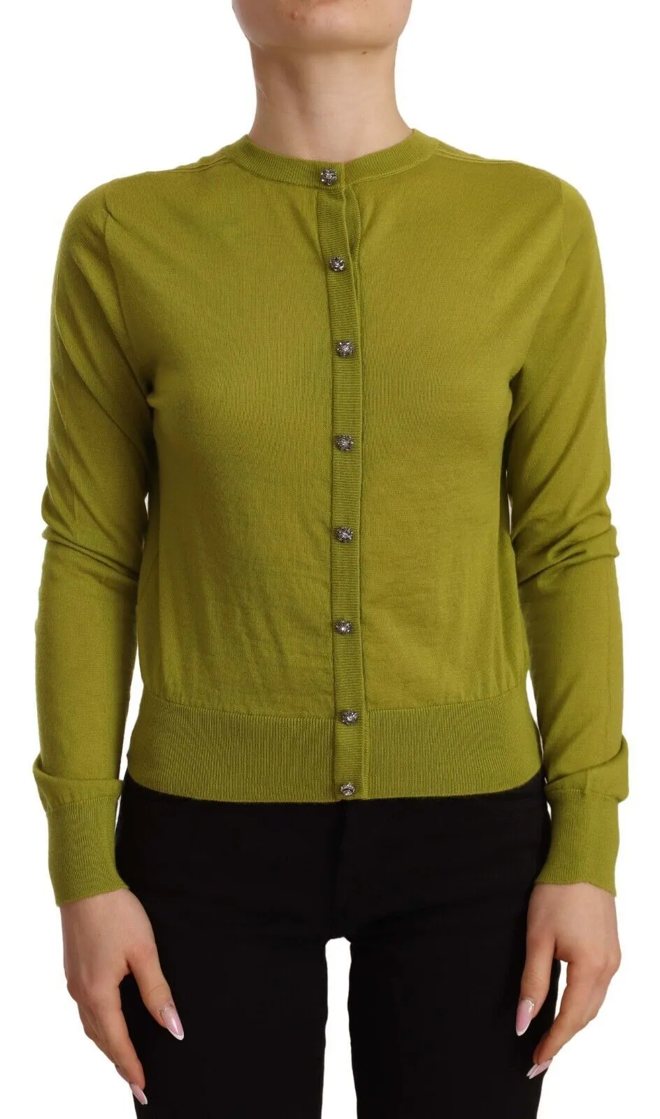 Dolce & Gabbana Women's Apple Green Cashmere Cardigan - Luxe Comfort