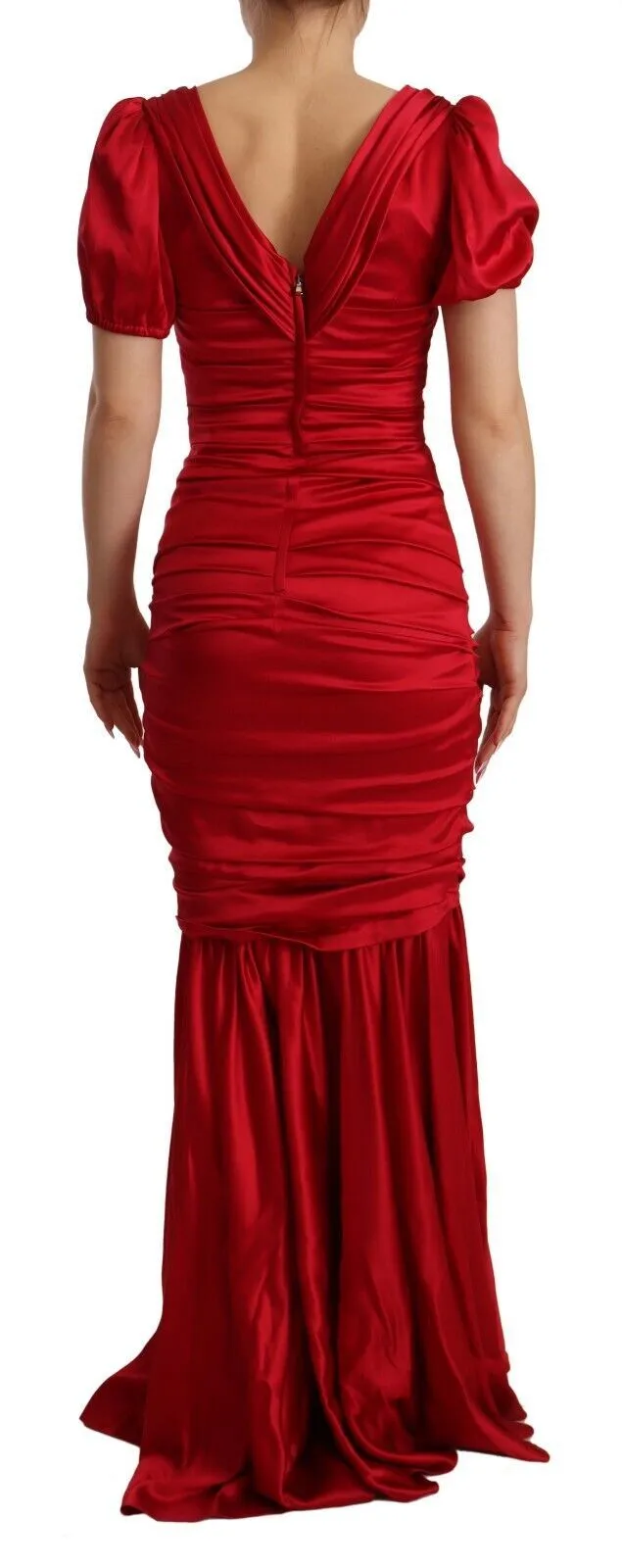 Dolce & Gabbana Women's Elegant Red Silk Stretch Mermaid Dress