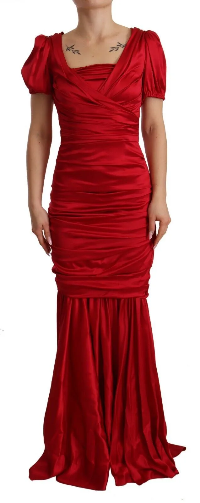Dolce & Gabbana Women's Elegant Red Silk Stretch Mermaid Dress