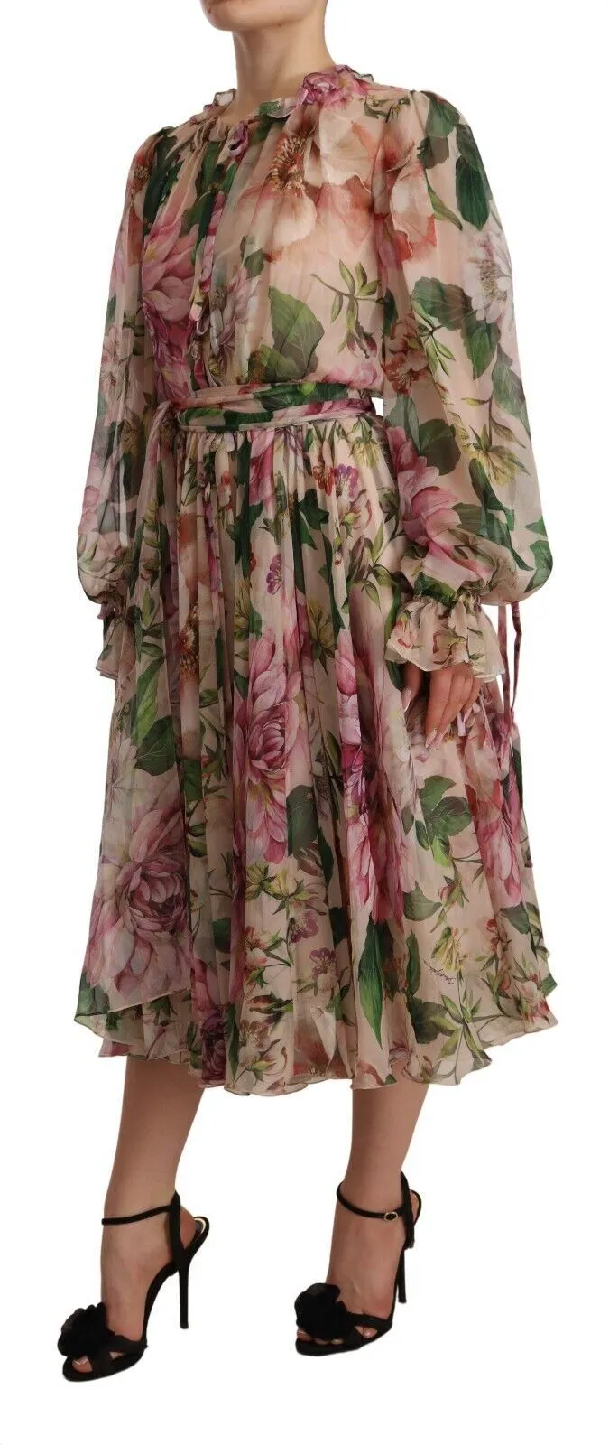 Dolce & Gabbana Women's Elegant Silk Floral Maxi Dress