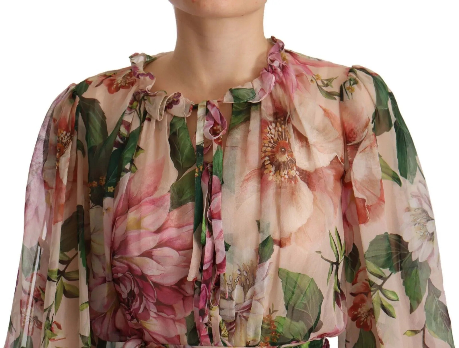 Dolce & Gabbana Women's Elegant Silk Floral Maxi Dress
