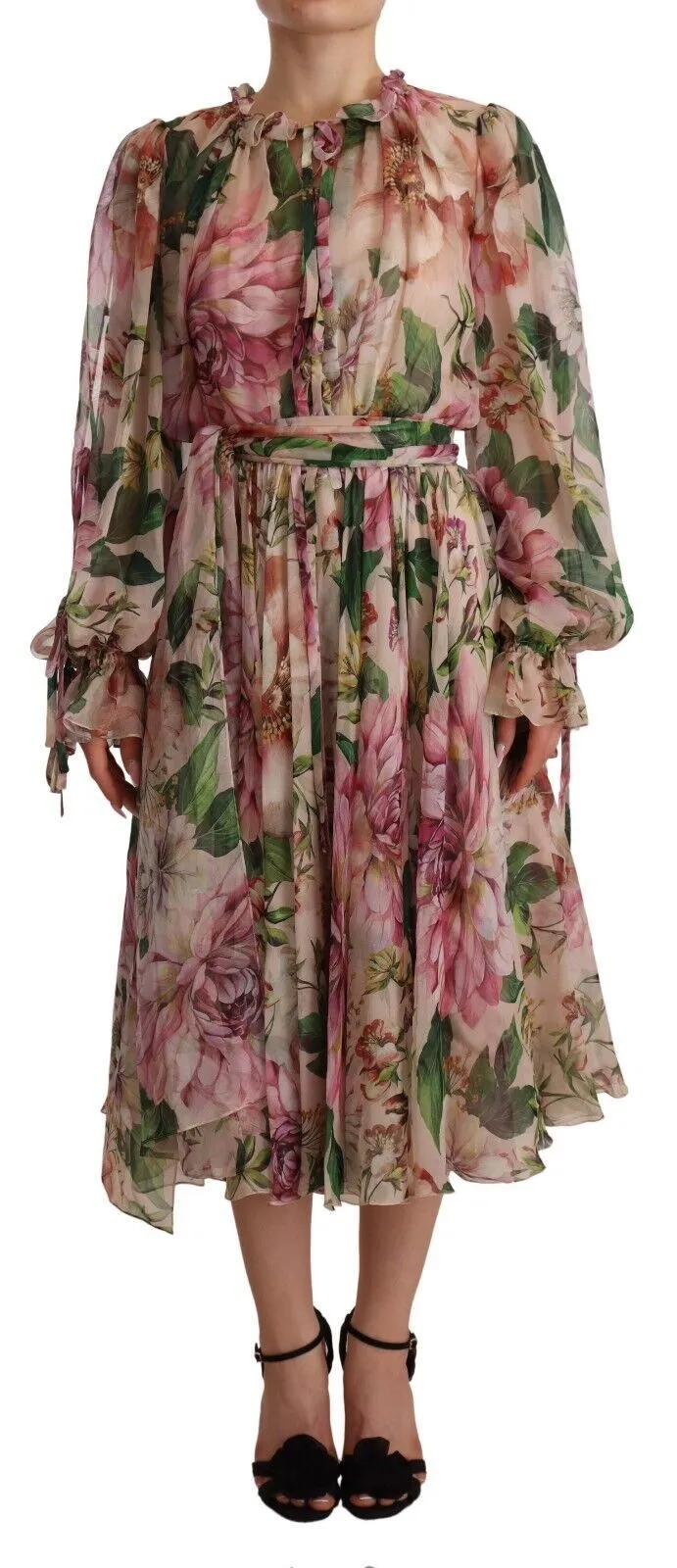 Dolce & Gabbana Women's Elegant Silk Floral Maxi Dress