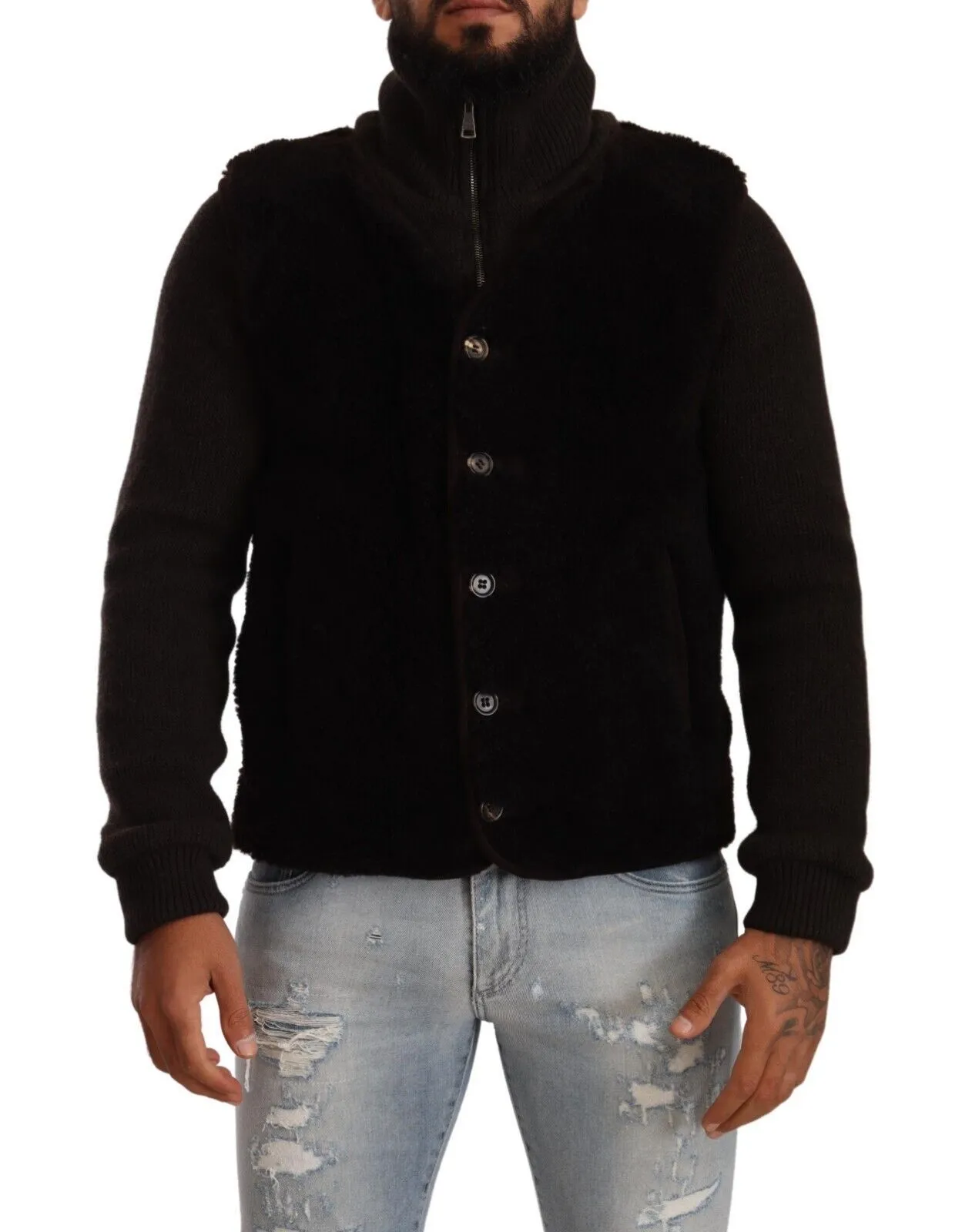 Dolce & Gabbana Men's Elegant Leather Bomber Jacket