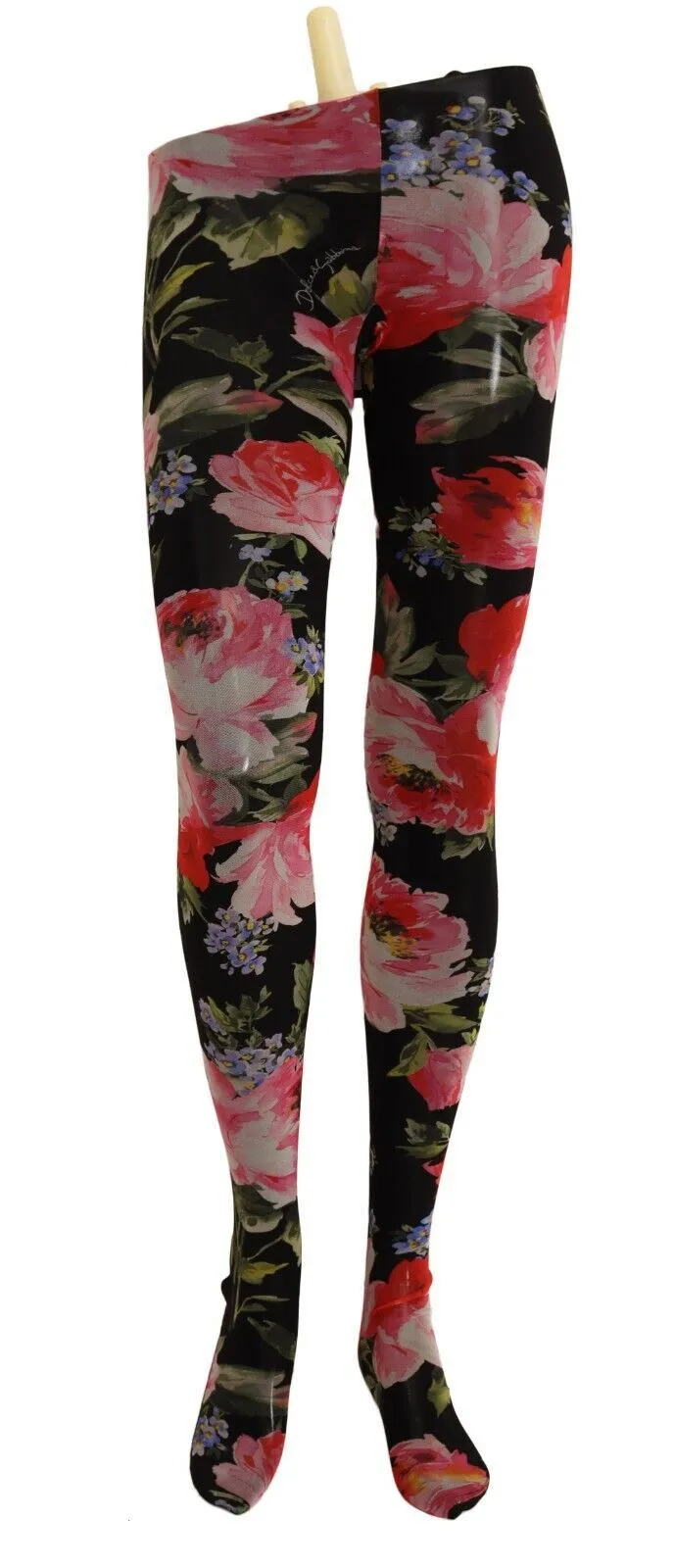 Dolce & Gabbana Women's Floral Noir Nylon Tights - Elegance in Bloom