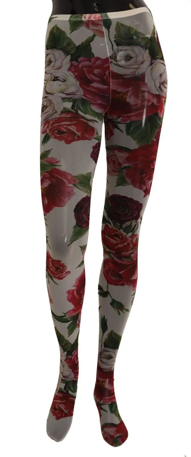 Dolce & Gabbana Women's Elegant Floral Print Mesh Tights