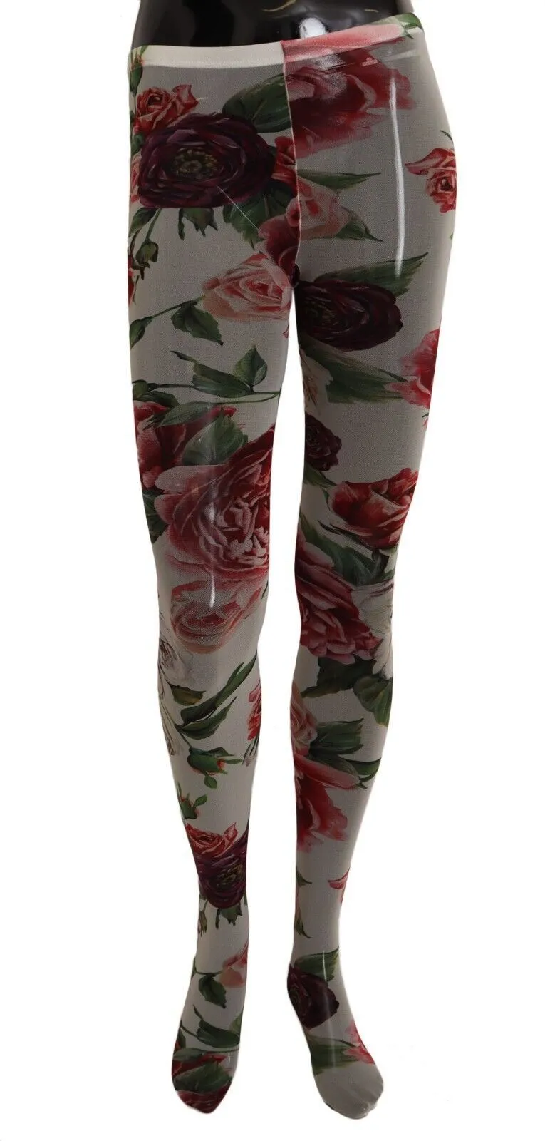 Dolce & Gabbana Women's Elegant Rose-Printed Mesh Tights