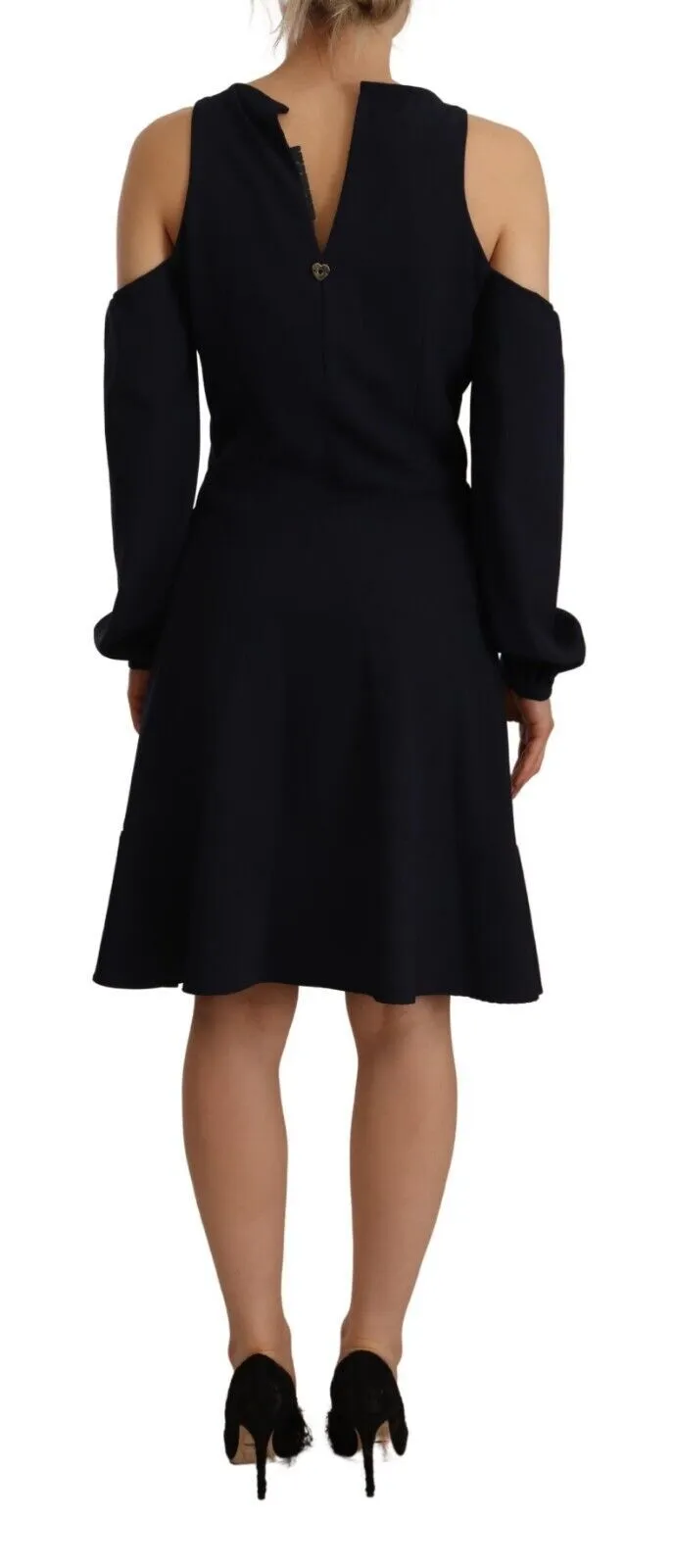 Twinset Women's Chic Black Open Shoulder A-Line Dress