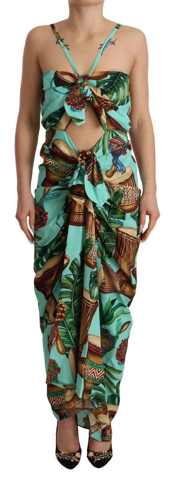 Dolce & Gabbana Women's Exquisite Jungle Print Maxi Dress