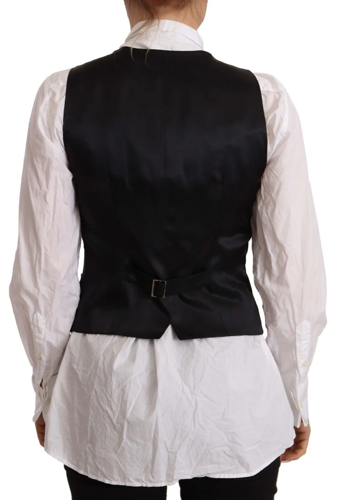 Dolce & Gabbana Women's Elegant Black Wool Blend Waistcoat