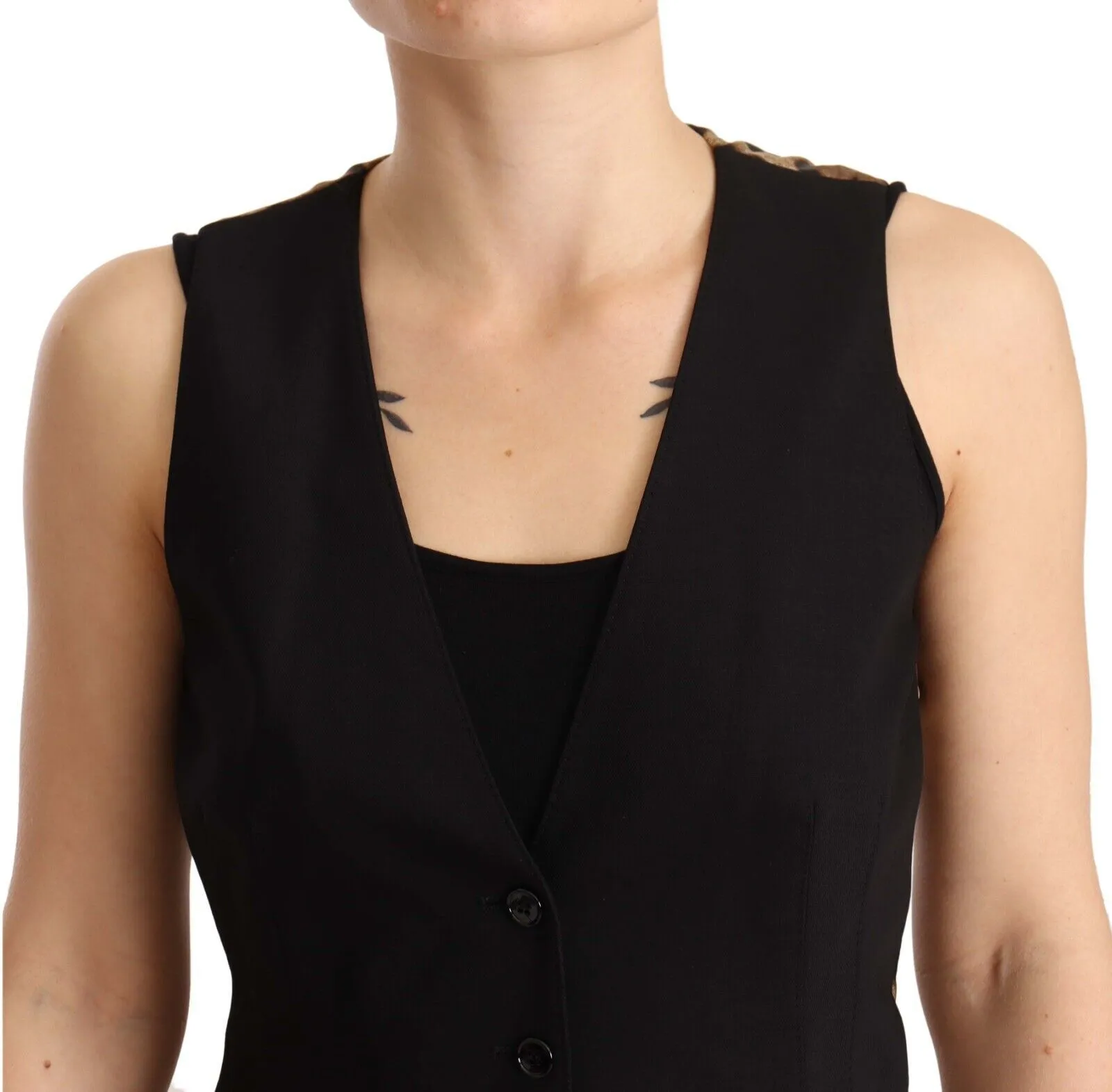 Dolce & Gabbana Women's Elegant Black Wool Blend Waistcoat