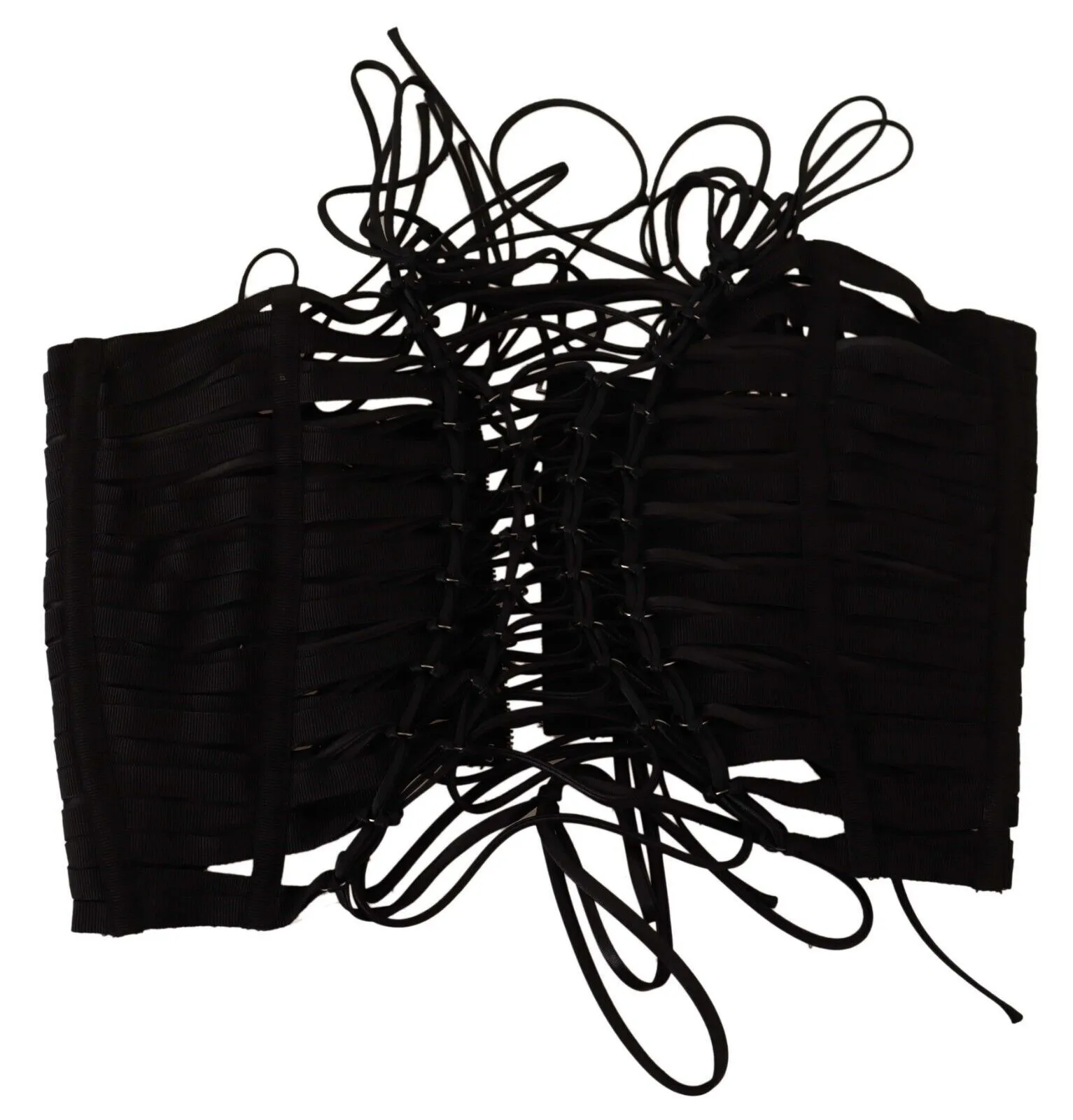 Dolce & Gabbana Women's Elegant Black Interlaced Corset Top