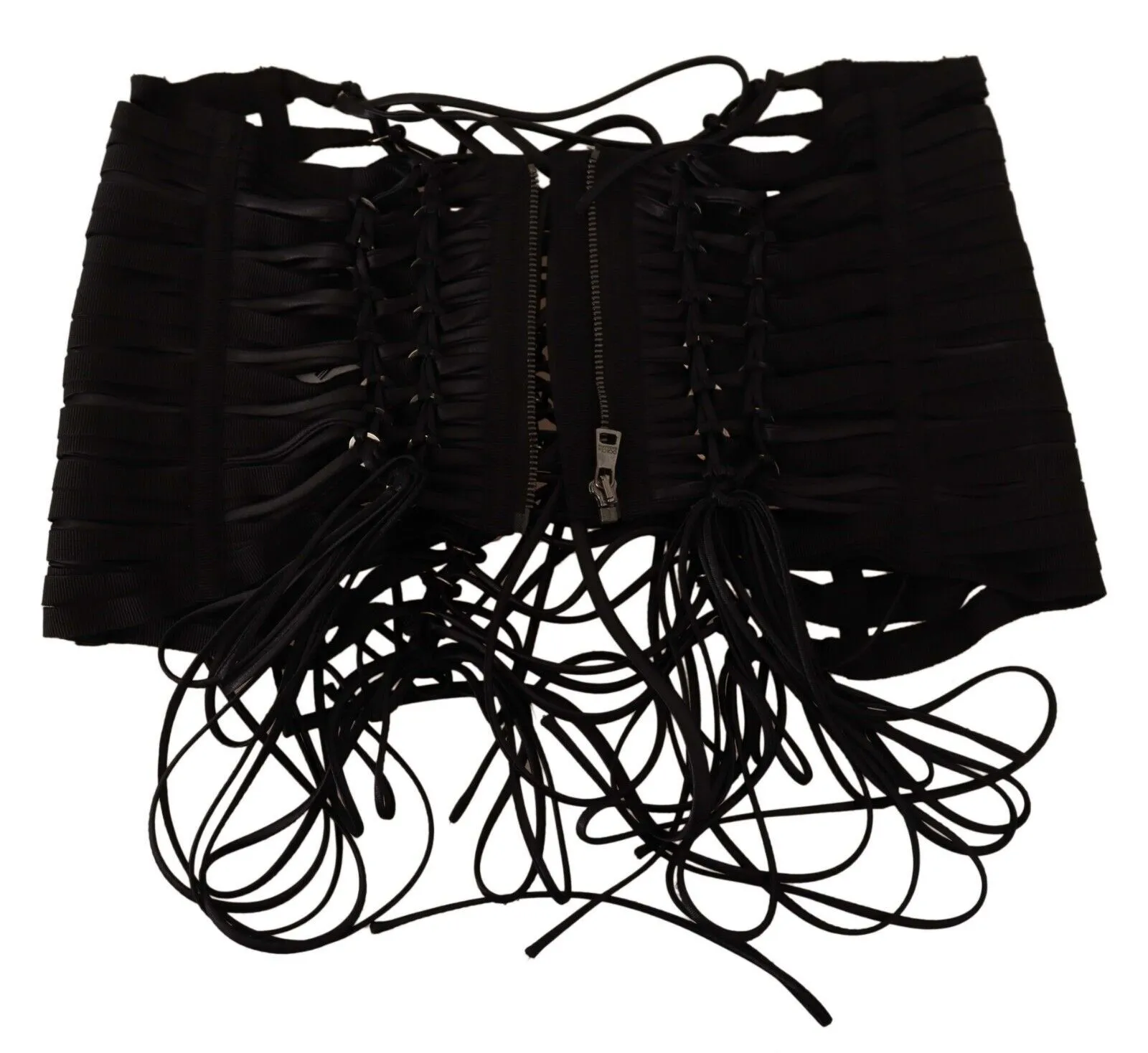 Dolce & Gabbana Women's Elegant Black Interlaced Corset Top