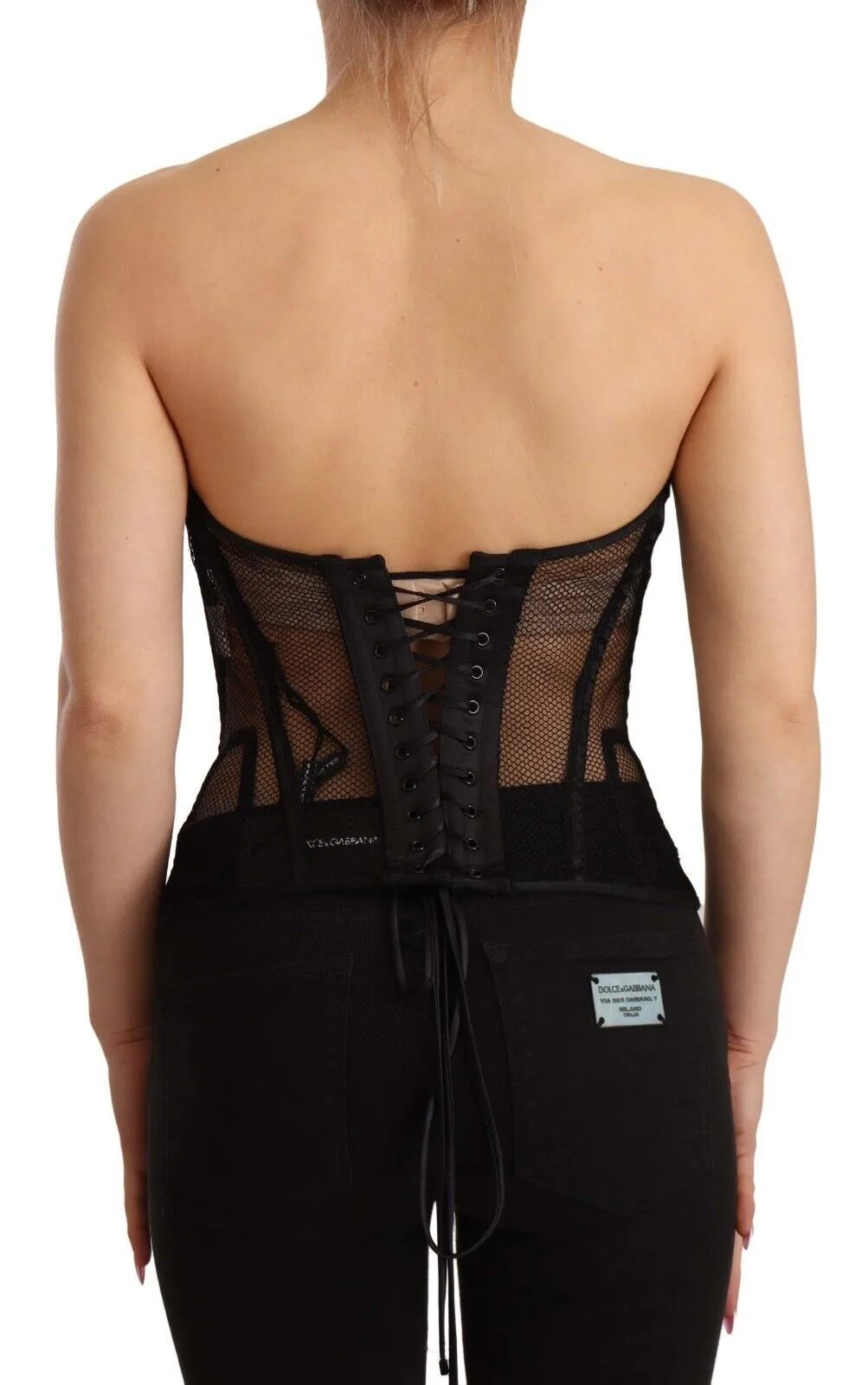 Dolce & Gabbana Women's Elegant Black Viscose Corset Top