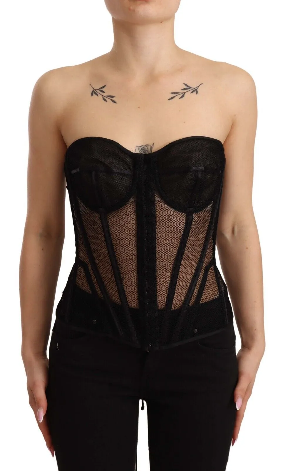 Dolce & Gabbana Women's Elegant Black Viscose Corset Top
