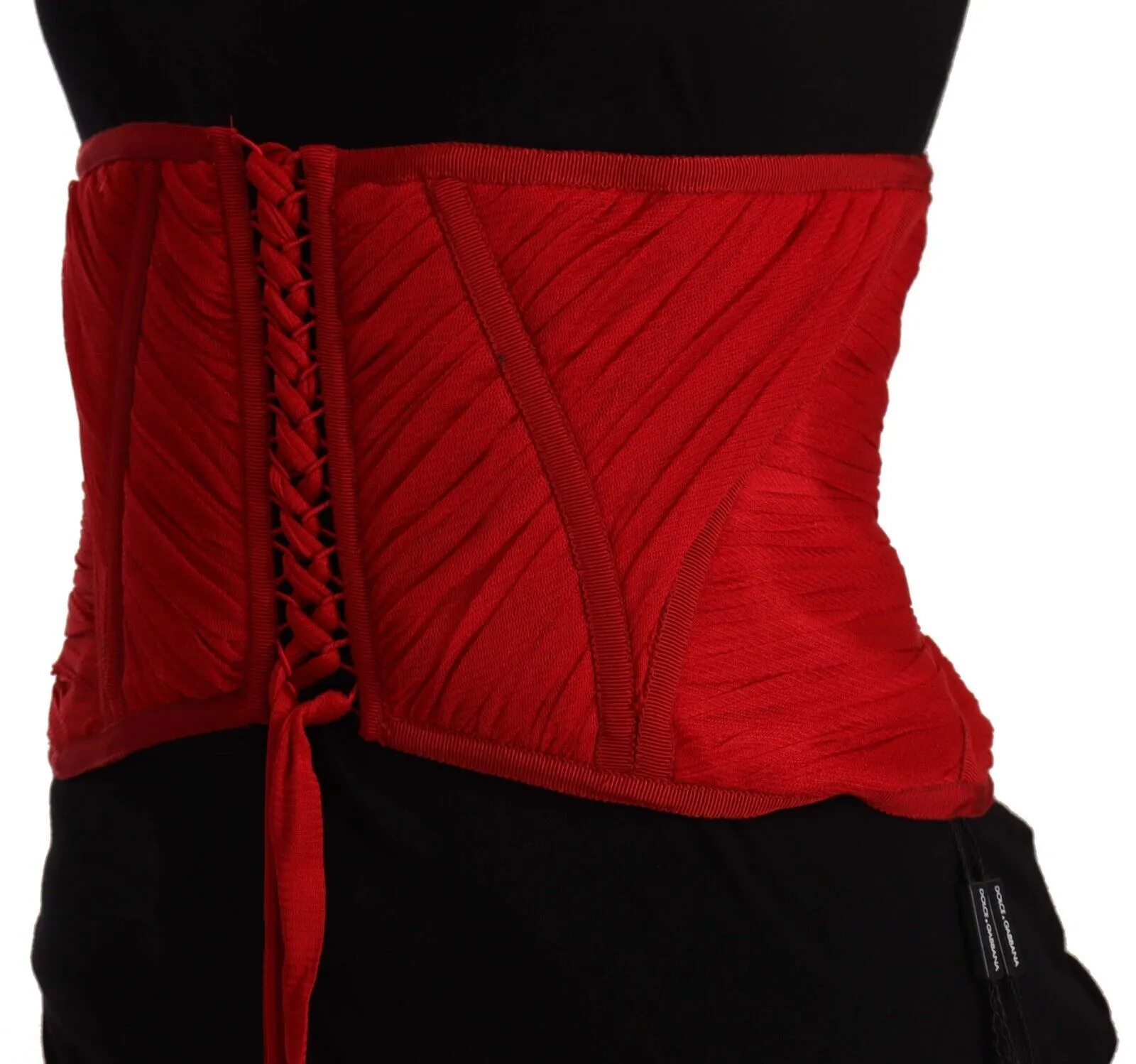 Dolce & Gabbana Women's Elegant Red Silk Corset Belt Top