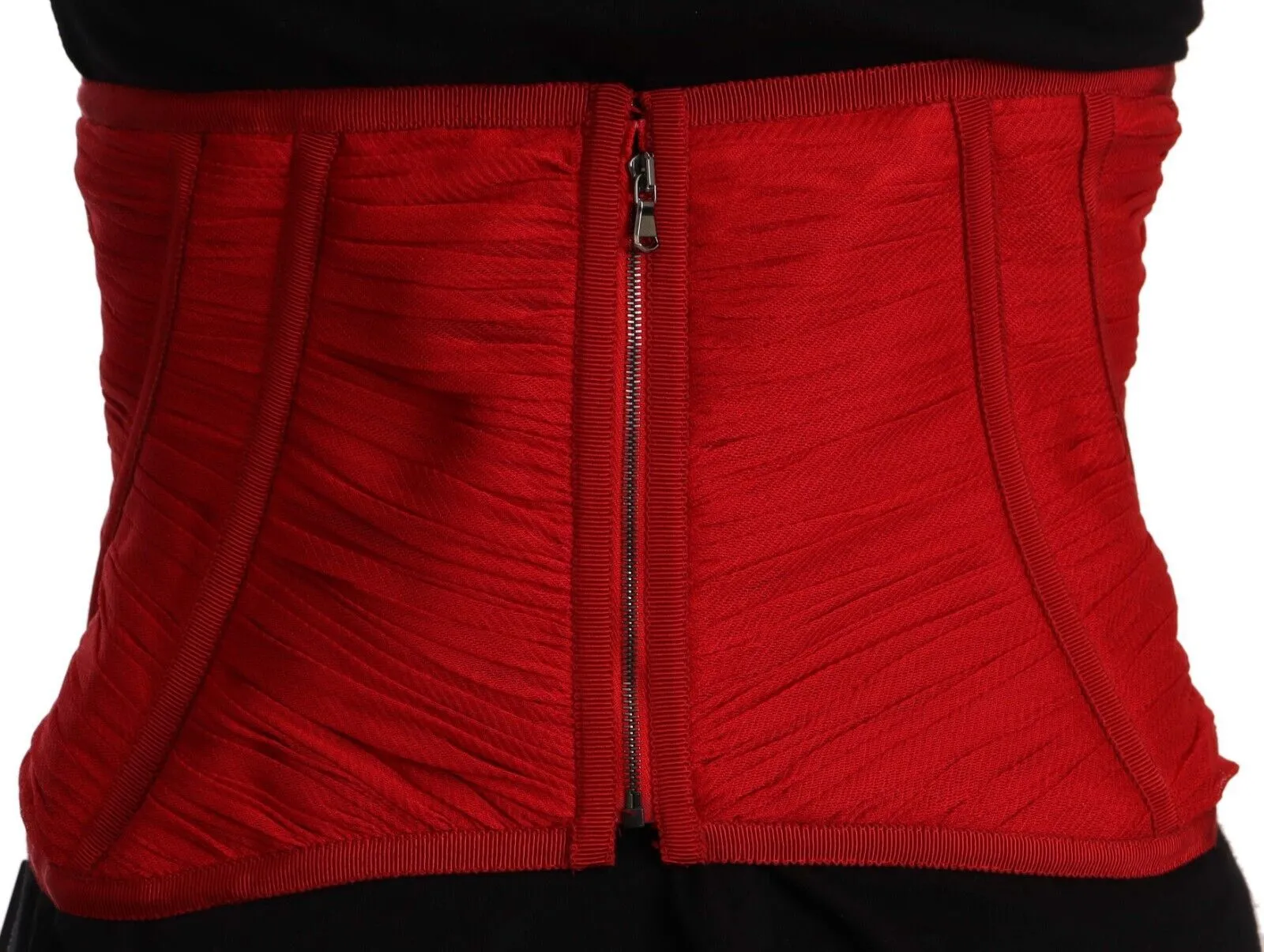 Dolce & Gabbana Women's Elegant Red Silk Corset Belt Top