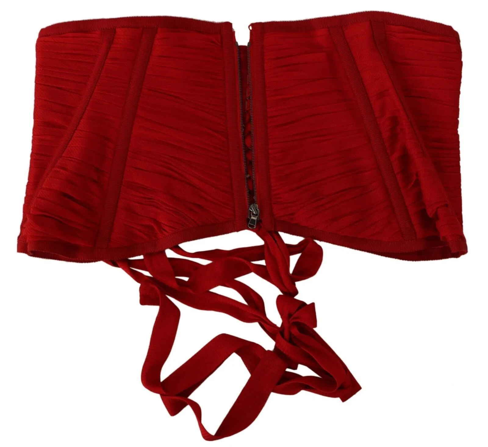 Dolce & Gabbana Women's Elegant Red Silk Corset Belt Top