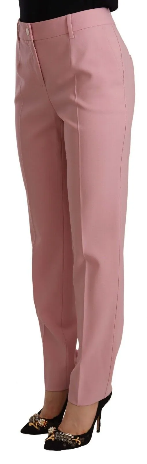 Dolce & Gabbana Women's Elegant Pink High-Waisted Trousers
