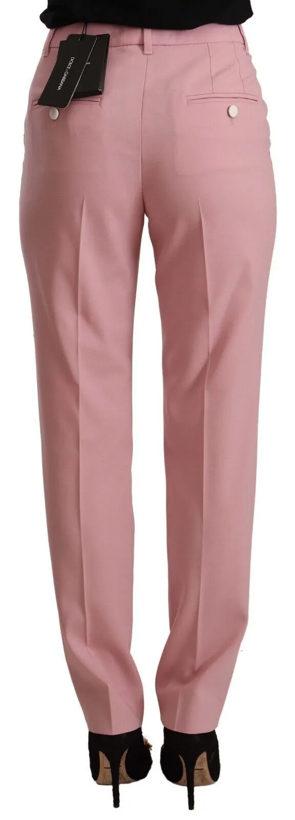 Dolce & Gabbana Women's Elegant Pink High-Waisted Trousers