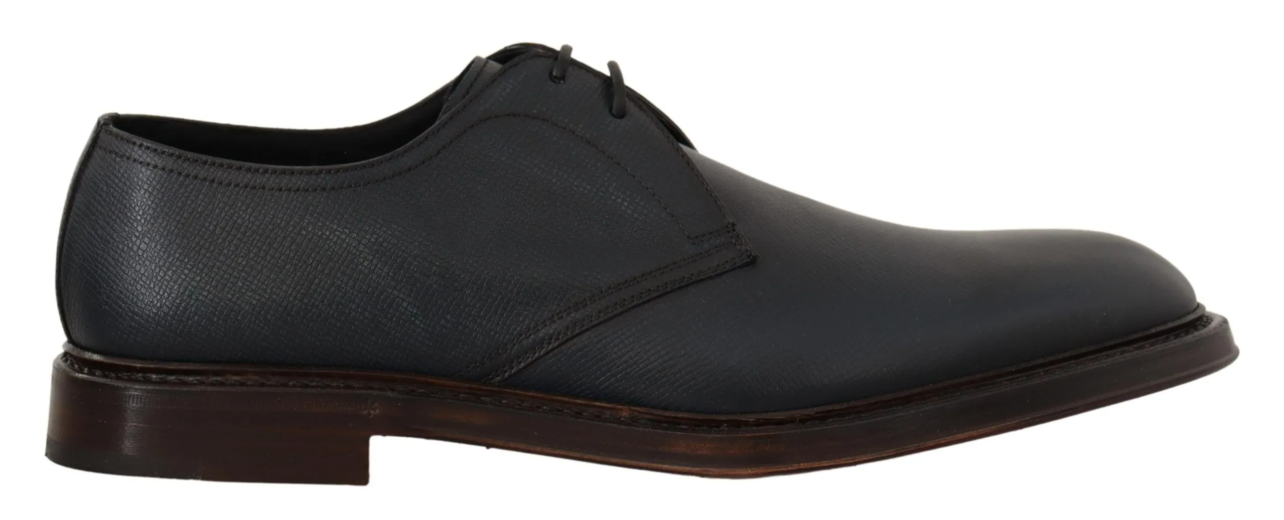 Dolce & Gabbana Men's Elegant Blue Leather Lace-Up Dress Shoes