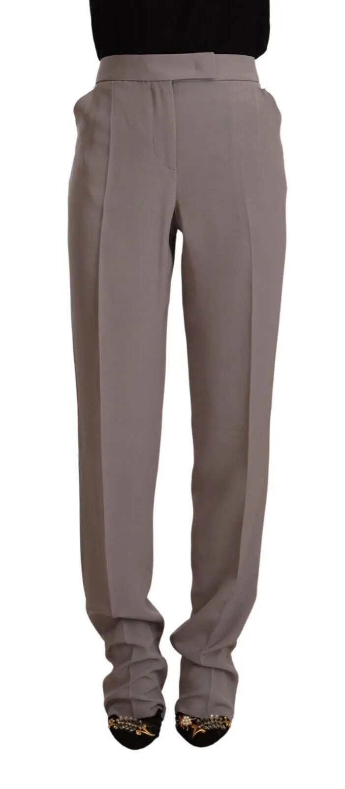 Armani Women's Elegant High Waist Silk Blend Trousers